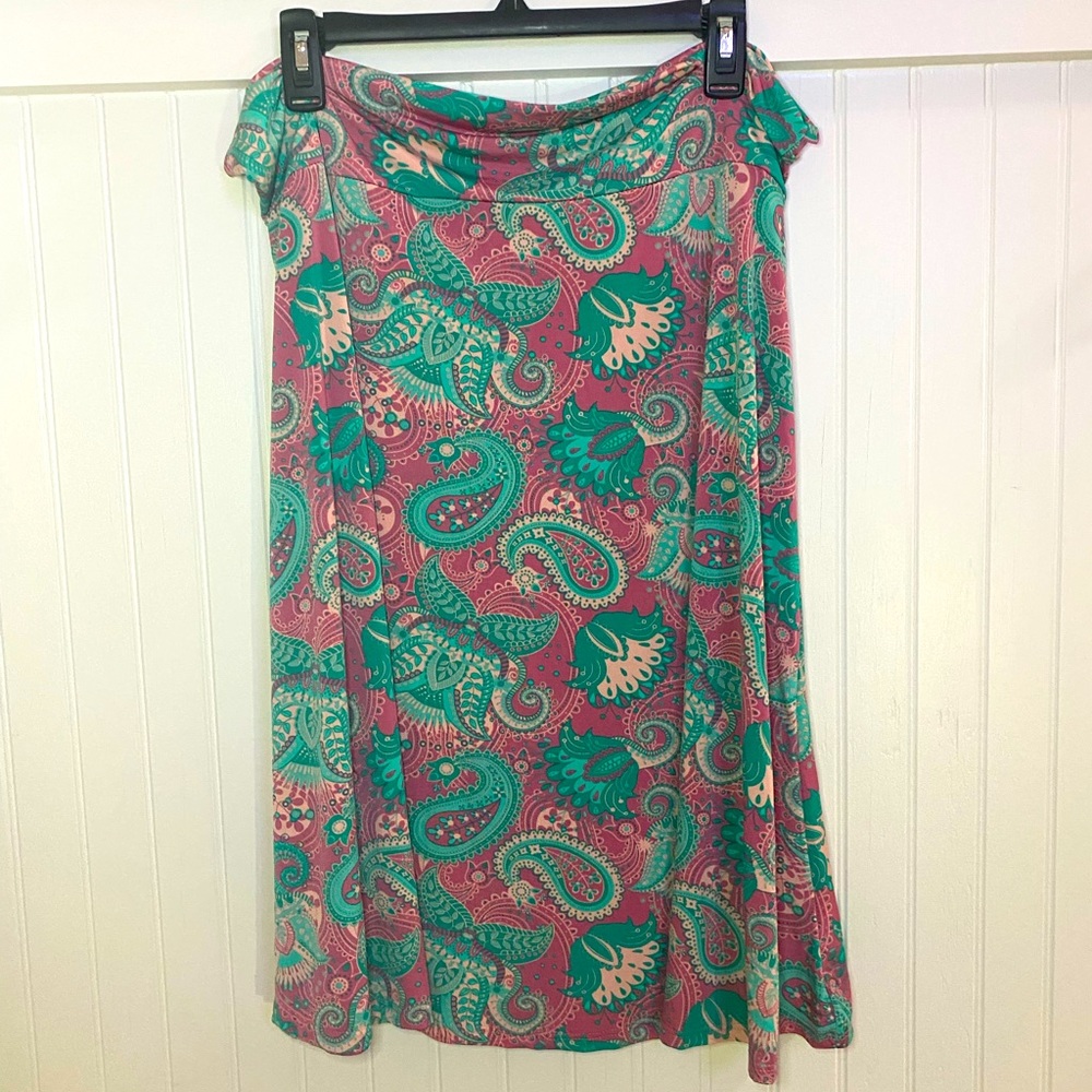 Pink & Green Paisley Skirt
